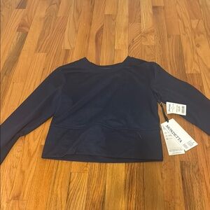Mondetta Blue Crop Top with Full Sleeves